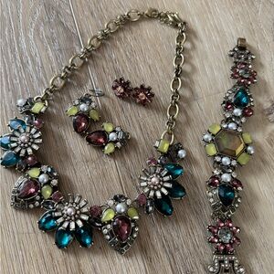 Chloe + Isabel Multicolor Gemstone Necklace and Earrings - Bracelet was sold.